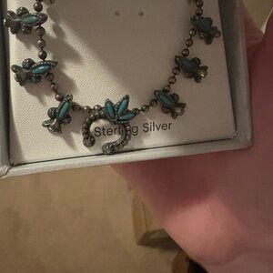 Turquoise Floral Sterling Silver Necklace